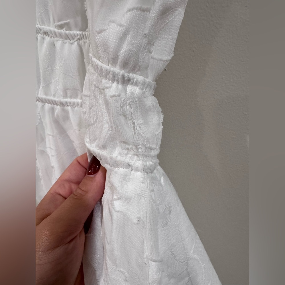Fourteen Twelve White Textured Tie-Back Mini Dress (Size L) - Picture 5 of 6